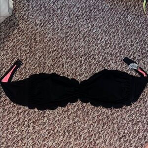 PINK Victoria's Secret Black Scalloped Bikini Top